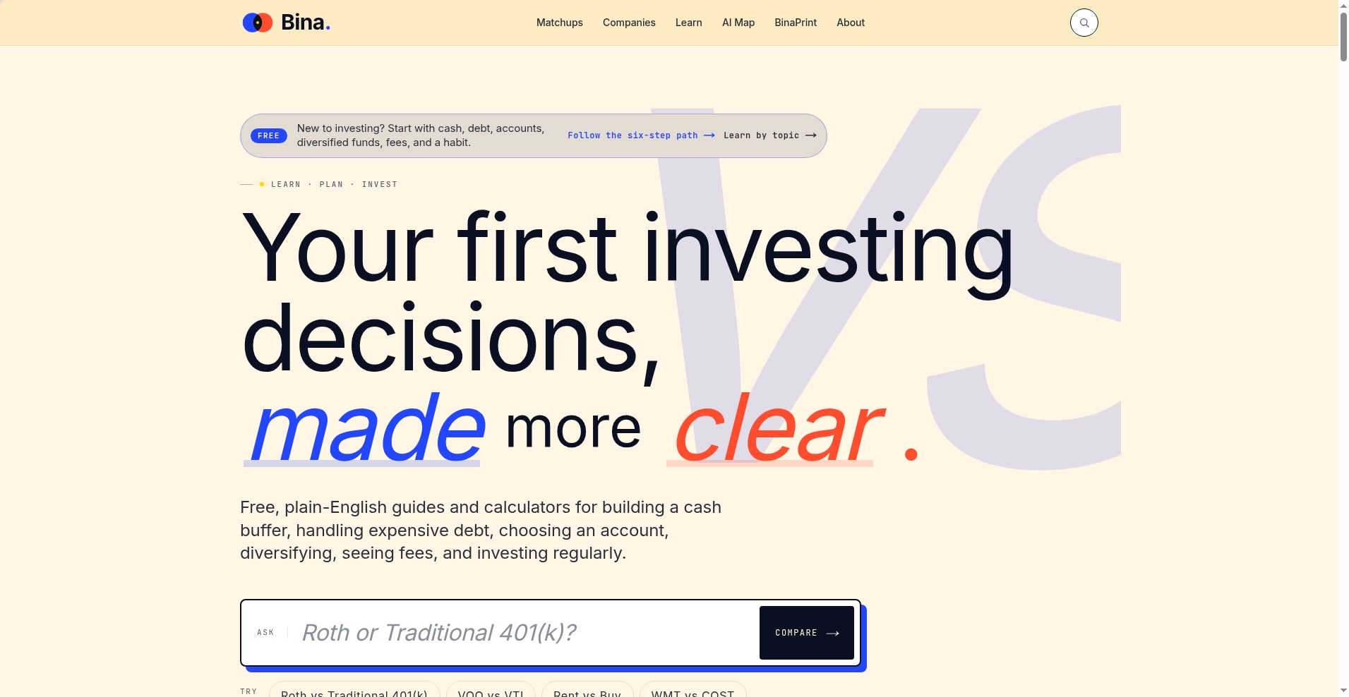 Bina website screenshot