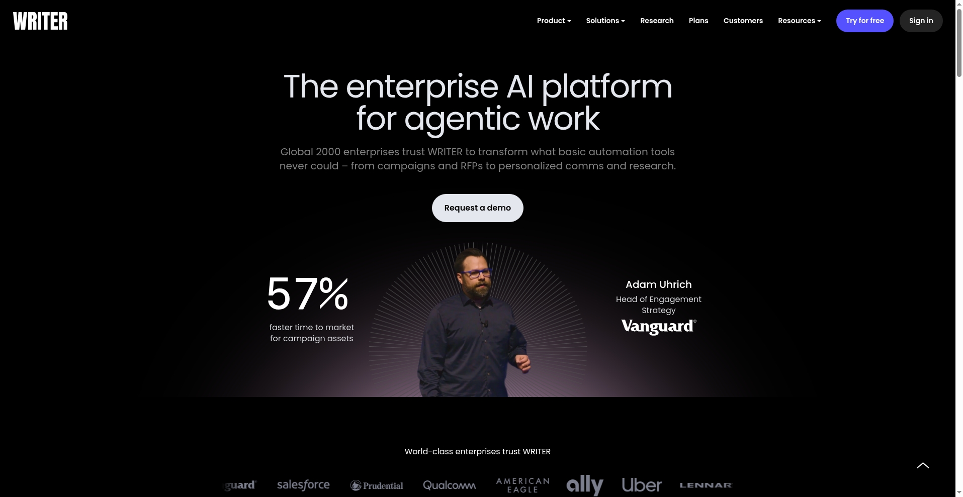 WRITER website screenshot